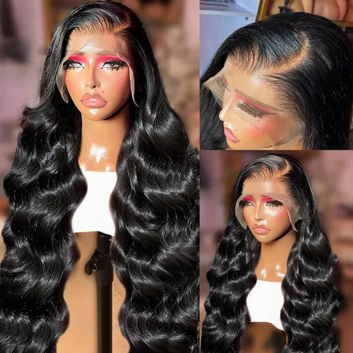 13x4 Lace Front Human Hair Wigs Natural Color Body Wave Density
