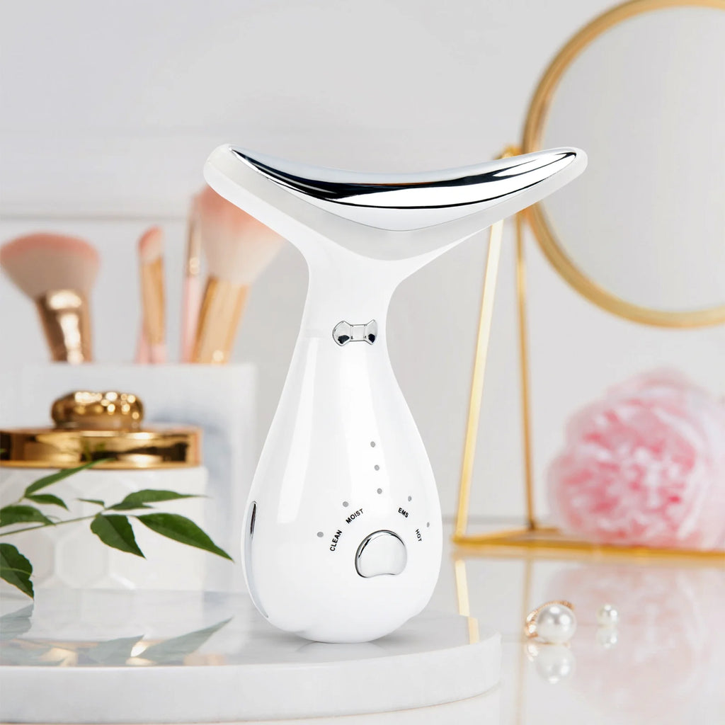 3-In-1 Face and Neck Massager with Warmth, Vibration and Microcurrent