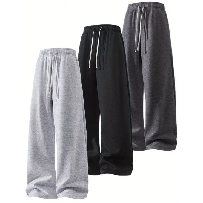 Envogue 3 In 1 Combo Casual Straight Cut Joggers Pants - Dark Grey/ Light grey/ Black