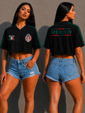 Womens Cropped Mexico Soccer Jersey
